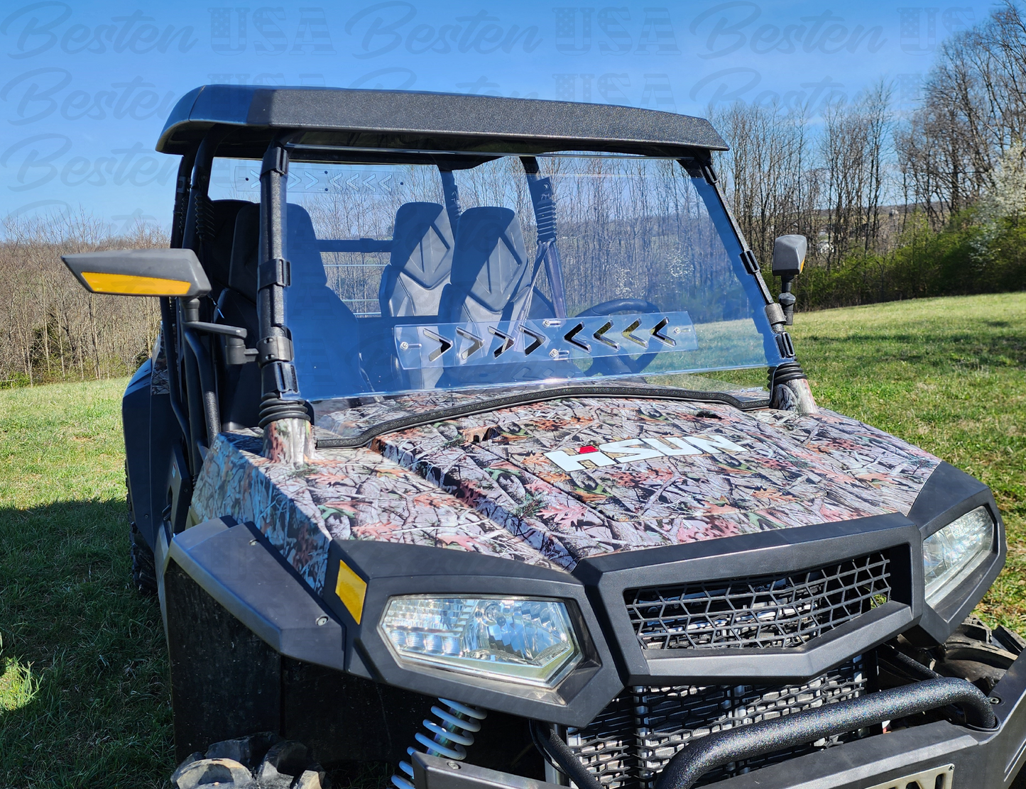 HISUN Strike 1000 Crew - 1 Pc Windshield with Vent and Hard Coat Options