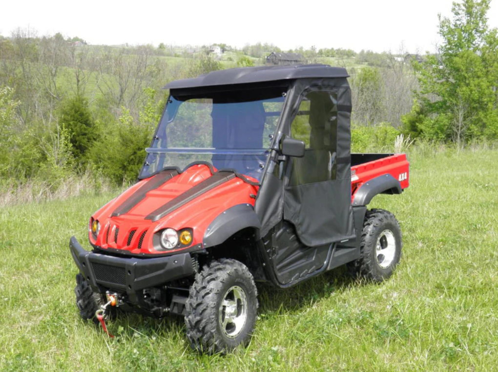 HISUN HS 500/700 - 2 Pc Windshield with Vent, Clamp, and Hard Coat Options