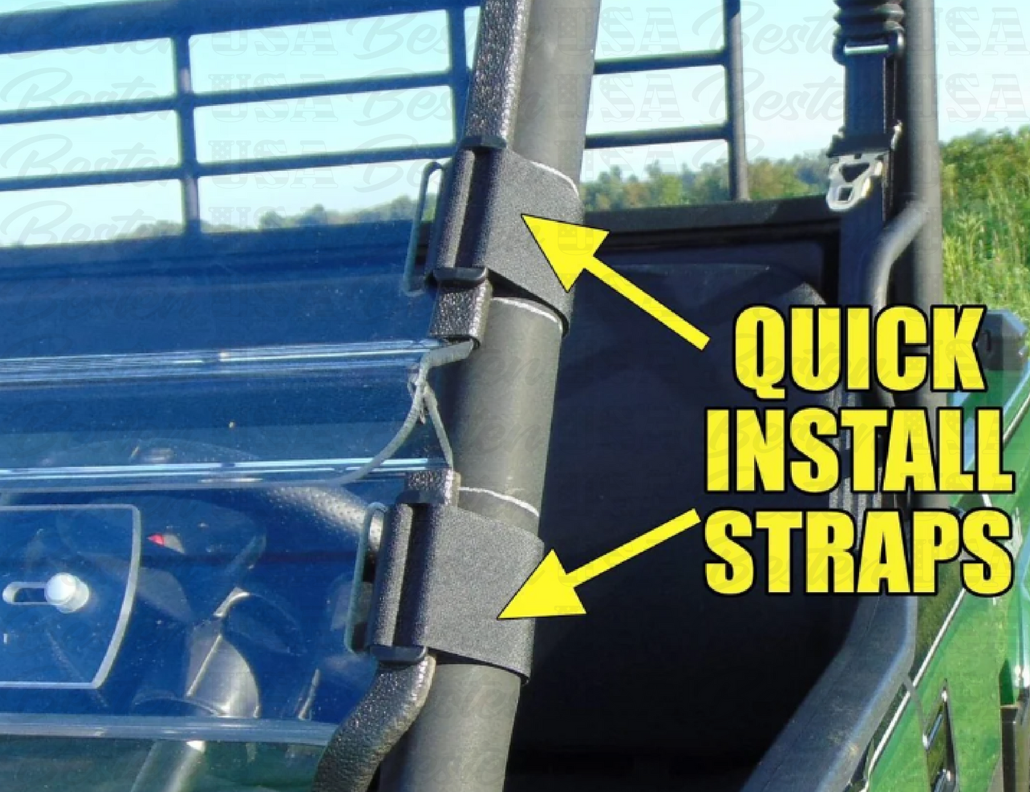 HISUN HS 500/700 - 2 Pc Windshield with Vent, Clamp, and Hard Coat Options