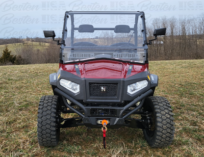 HISUN Sector 450/500/E1 Models - 2 Pc Windshield with Clamp, Vent, and Hard Coat Options