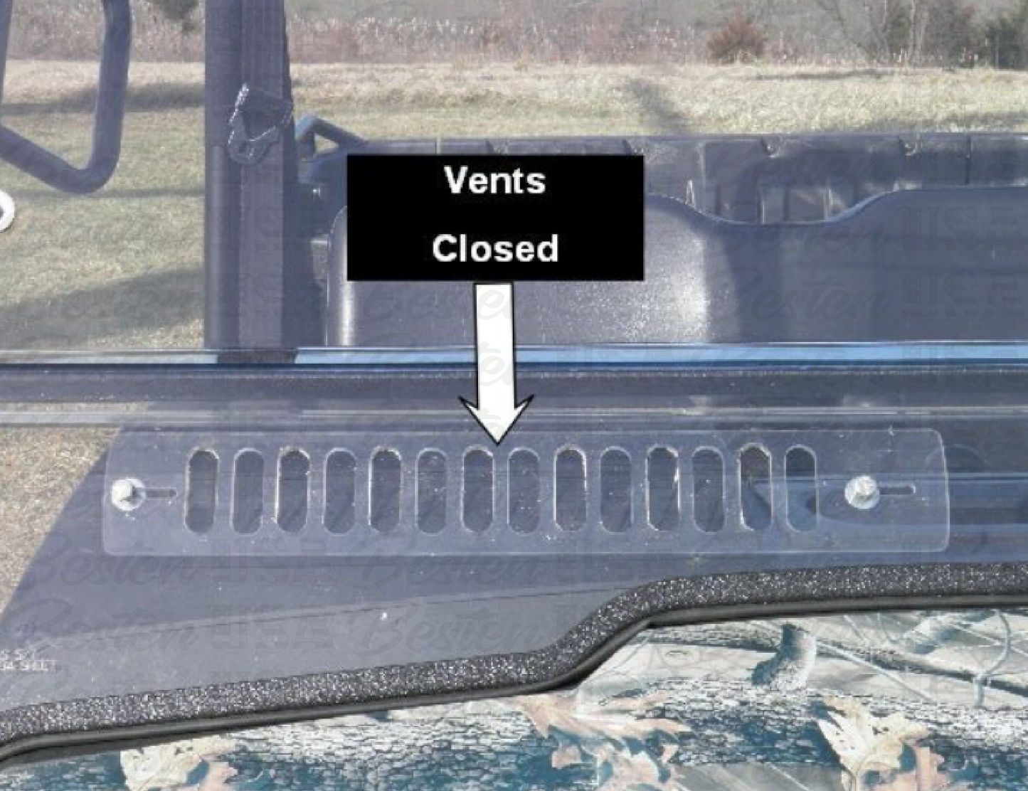 HISUN HS 500/700 - 2 Pc Windshield with Vent, Clamp, and Hard Coat Options