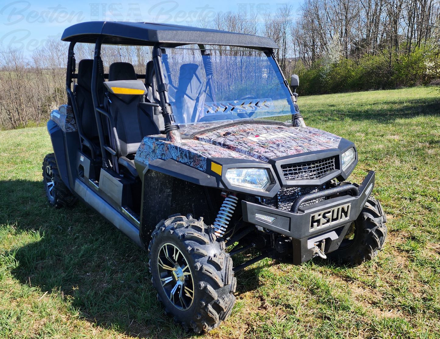 HISUN Strike 1000 Crew - 1 Pc Windshield with Vent and Hard Coat Options